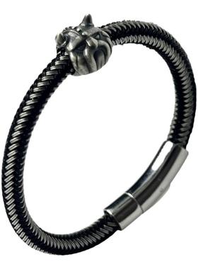 黑银新品潮男勇猛手绳S999足银手环简约大气情侣手镯圣诞节礼物