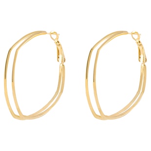 【买3免1】冷淡风双层方形耳圈女S925银针显脸瘦简约大气百搭耳环