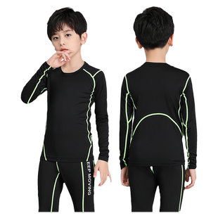 学生篮球服套装男童球服内搭紧身衣中大童足球服打底比赛训练队服