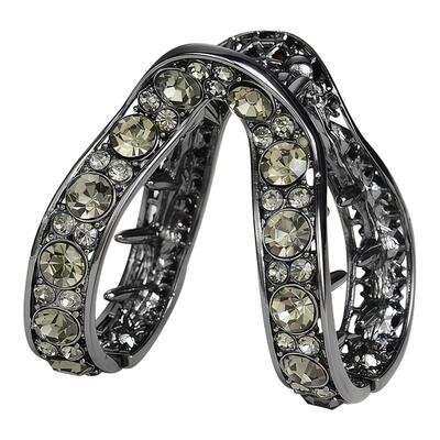 高马尾固定神器水钻v型马尾夹子