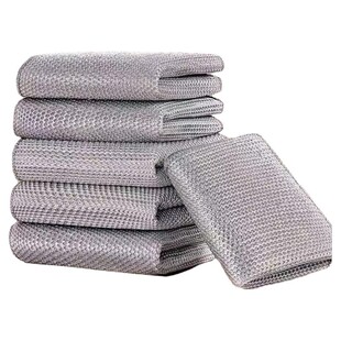 钢丝洗碗布加厚双面网格厨房专用不粘油刷锅银丝清洁布钢丝球抹布