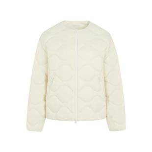 雪中飞2025冬新款女士短款圆领羽绒服葫芦纹轻柔舒适时尚气质