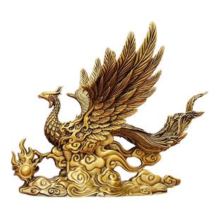 凤凰黄铜摆件凤舞九天家居客厅装饰铜工艺品开业送礼店铺桌面摆放