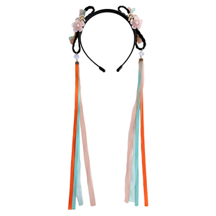 汉服头饰儿童古装风发箍中国蝴蝶结流苏假发辫子头箍新款女童发卡