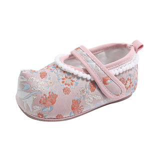 周岁鞋女宝宝国风汉服鞋子女童古风布鞋新中式春季婴儿学步鞋抓周