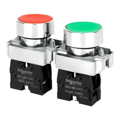 施耐德平头按钮xb2启动开关