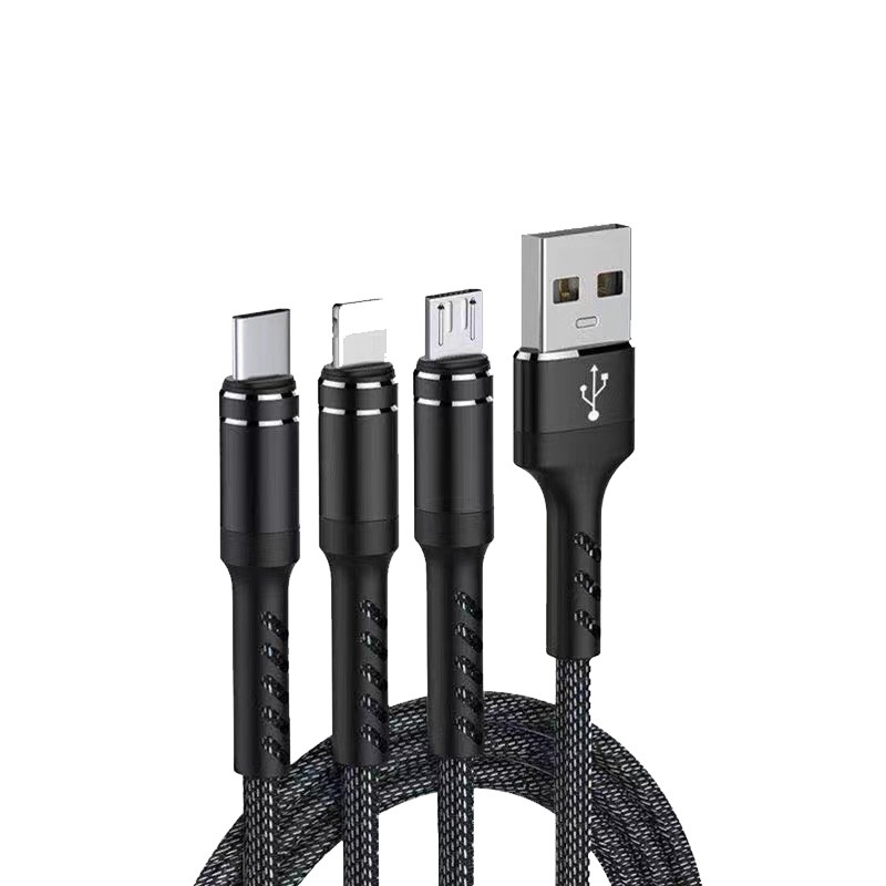 炫威 适用于华为苹果小米数据线三合一充电线器快充二合一多头一拖三车载多功能多头三头通万能通用安卓手机