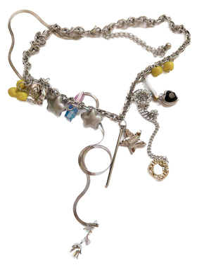 撞色多巴胺多元素设计感项链女