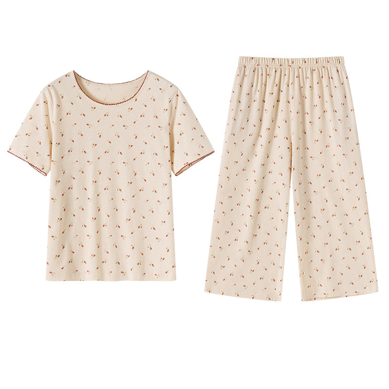 顶瓜瓜A类彩棉碎花睡衣套装新品