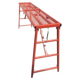 圆管折叠马凳升降加厚装修脚踩架子伸缩脚架2米长工地圆脚铁凳子