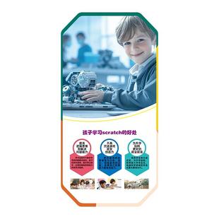少儿编程机构装饰机器人环创文化互动墙贴纸科技主题教室氛围布置