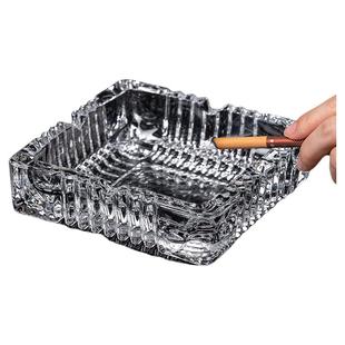 特大号玻璃烟灰缸创意个性潮流酒店家用客厅水晶烟缸办公室防飞灰