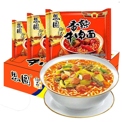 思圆方便面香辣牛肉面24包袋装