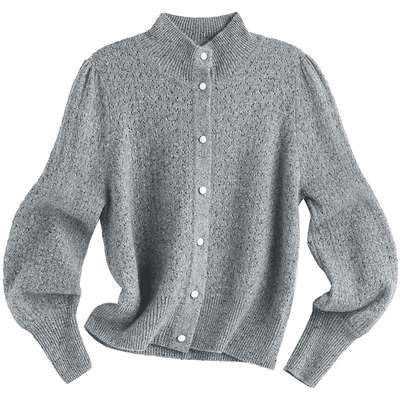 简约半高领保暖时尚羊绒针织开衫