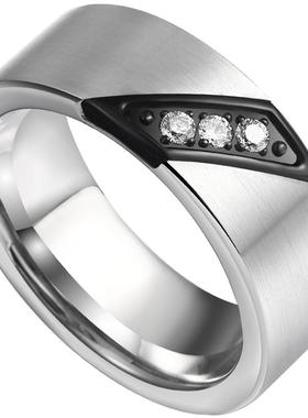 赤月钨合金免费刻字戒指