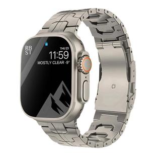 适用苹果手表iwatchS9表带TA2钛合金Ultra3纯钛钢铁侠apple watchS10表带11金属钛带S9/8/7/6/SE高级s8不锈钢