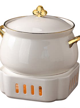 酒店家用蜡烛保温明炉陶瓷汤锅