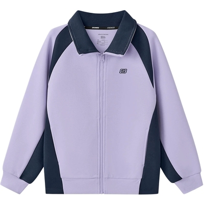 Skechers斯凯奇秋季新款儿童宽松舒适针织外套男女童时尚百搭上衣