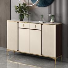 鞋柜实木家用门口新款轻奢岩板多功能玄关楼道简约现代阳台储物柜