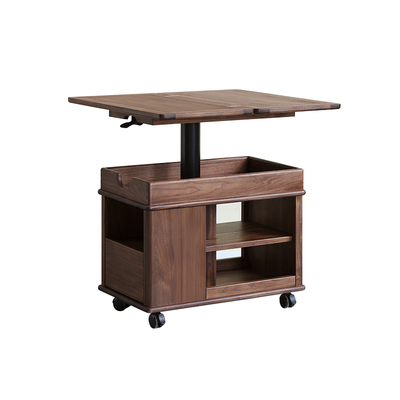 北美黑胡桃实木升降折叠移动茶几