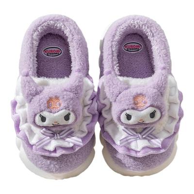 儿童棉拖鞋包跟女童秋加绒卡通