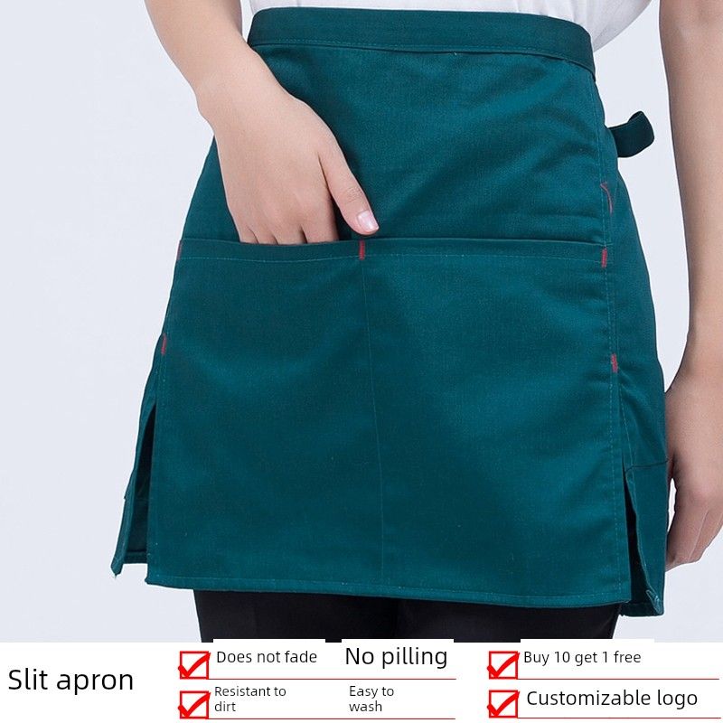 半身短围裙服务员工作服女半截裙咖啡厅西餐厨师定制裙子纯棉棉布