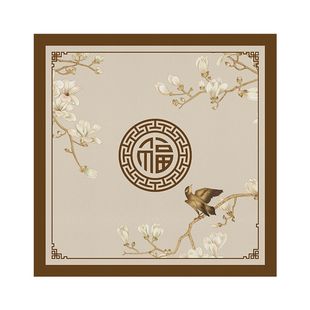 新中式茶几桌布免洗防油防水方形桌面保护垫皮革方桌高级感餐桌垫