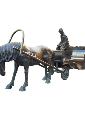 商业街马拉车户外玻璃钢仿铜