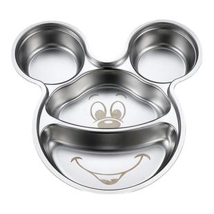 家典美不锈钢儿童分格餐盘幼儿园宝宝卡通餐具家用防摔盘可微波炉