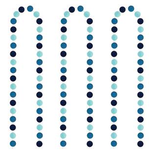 游泳馆海洋风格装饰品蓝色圆形拉花挂饰商场夏天主题派对背景布置