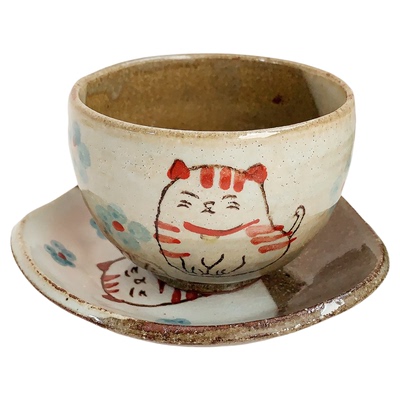 花猫樱花兔田园马克杯碗碟咖啡杯