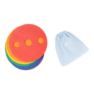 Springbuds儿童早教彩虹滚盘触觉感官板手眼协调颜色感知平衡玩具