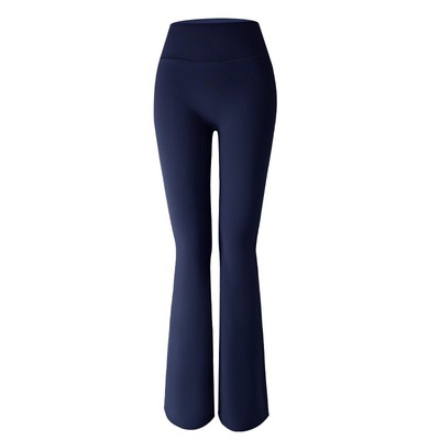 黑色微喇裤女秋冬款高腰加绒女冬