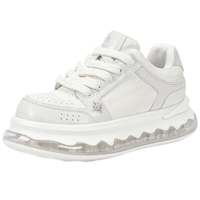 伊伴厚底增高小白鞋女夹心板鞋子