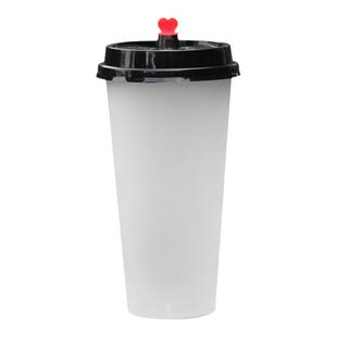 加厚磨砂一次性注塑杯网红奶茶塑料杯商用带盖防漏防烫外卖粥杯子