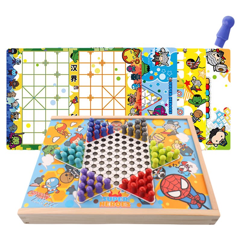 漫威七合一儿童益智多功能棋