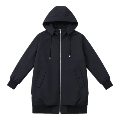 Skinny hooded windbreaker jacket for women显瘦连帽风衣外套女