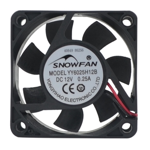 SNOWFAN 6CM 6025工业防水直流12V散热风扇高速大风量变频器风机