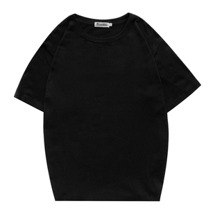 短袖T恤衫男夏季衣服青少年男装体恤潮流韩版宽松纯黑色五分半袖t