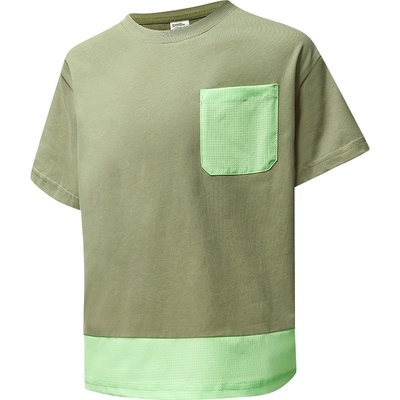 本来BENLAI男童抗菌圆领T恤25秋季新款宽松拼接休闲上衣BTA450051