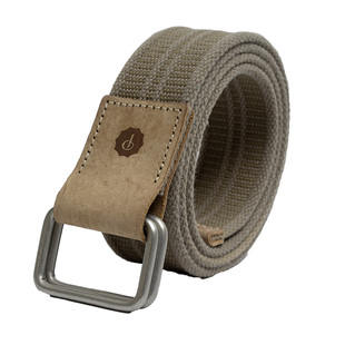 欧美潮牌 男士纯棉帆布腰带灰色休闲编织裤带 百搭青年皮带双环扣