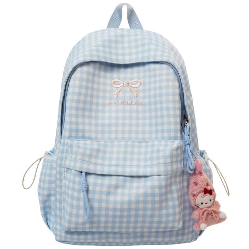 书包女生小学生高颜值格纹双肩包