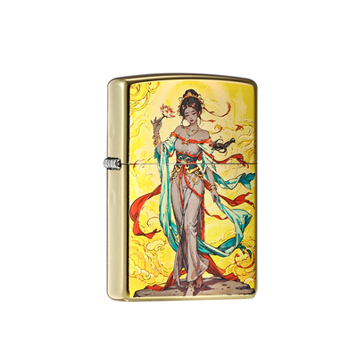 zippo打火机双面彩印玄天神女