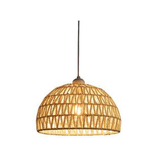 日式藤艺餐厅吊灯原木奶油风卧室床头阳台复古民宿吧台麻绳吊灯