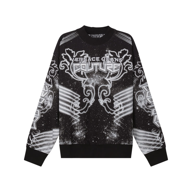 【自营】Versace Jeans Couture男士棉质宽松加绒圆领长袖卫衣