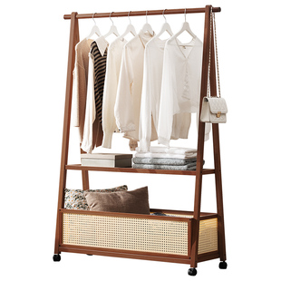 挂衣架落地式卧室衣帽架子置物床边晚上放衣服神器临时开放式衣柜