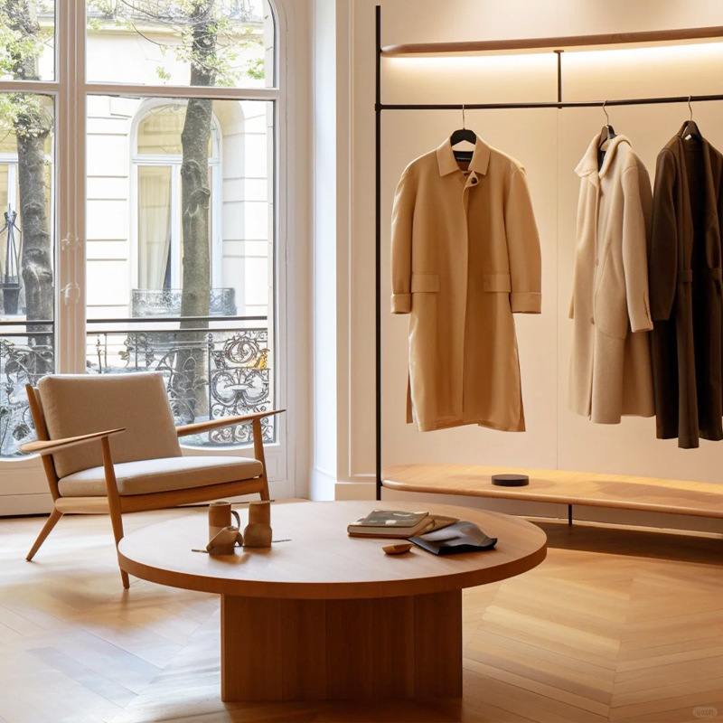 专卖店服装展示柜女士服装店中岛柜 外贸服装展示架 原木衣柜货架