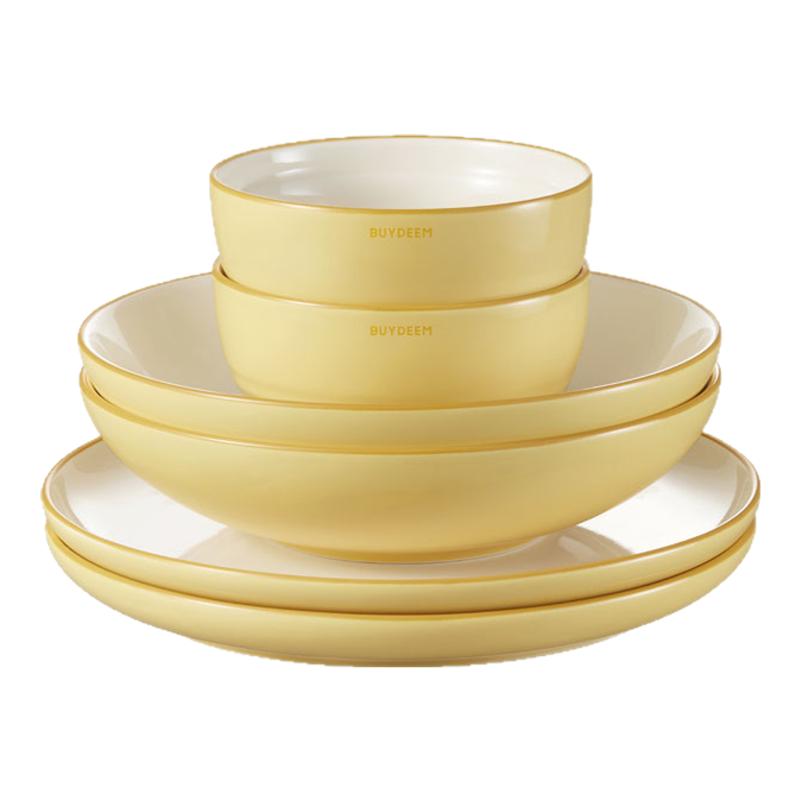 北鼎團圓餐具套裝食品級陶瓷材質(zhì)安全高溫瓷碗碟盤子新中式風餐具