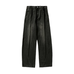 男士黑色直筒牛仔裤男秋季男裤2025年新款美式复古裤子弯刀裤长裤