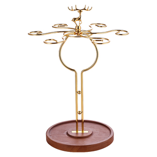 mumu®北欧式高脚红酒杯架子高级感轻奢收纳架摆件倒挂鹿角放置架